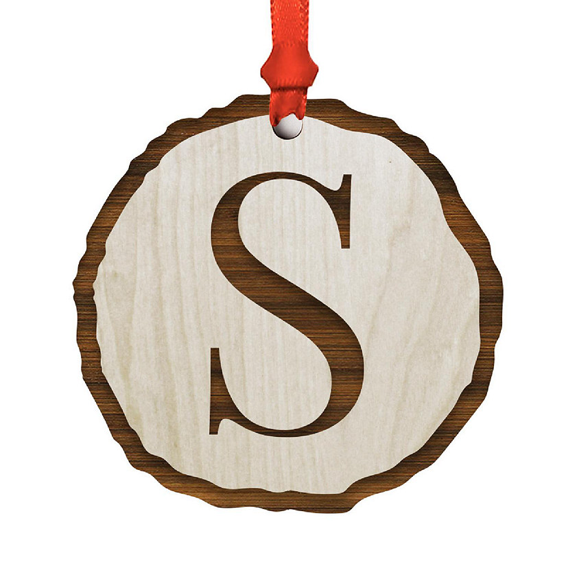 Ornament Letter S Wood Slab Image