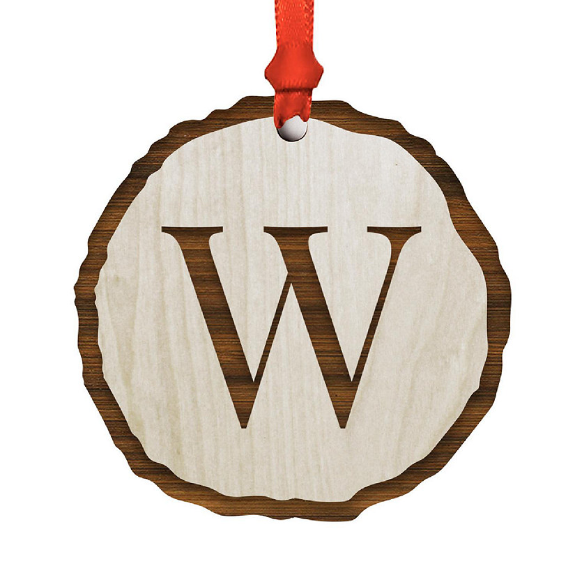 Ornament Letter W Wood Slab Image