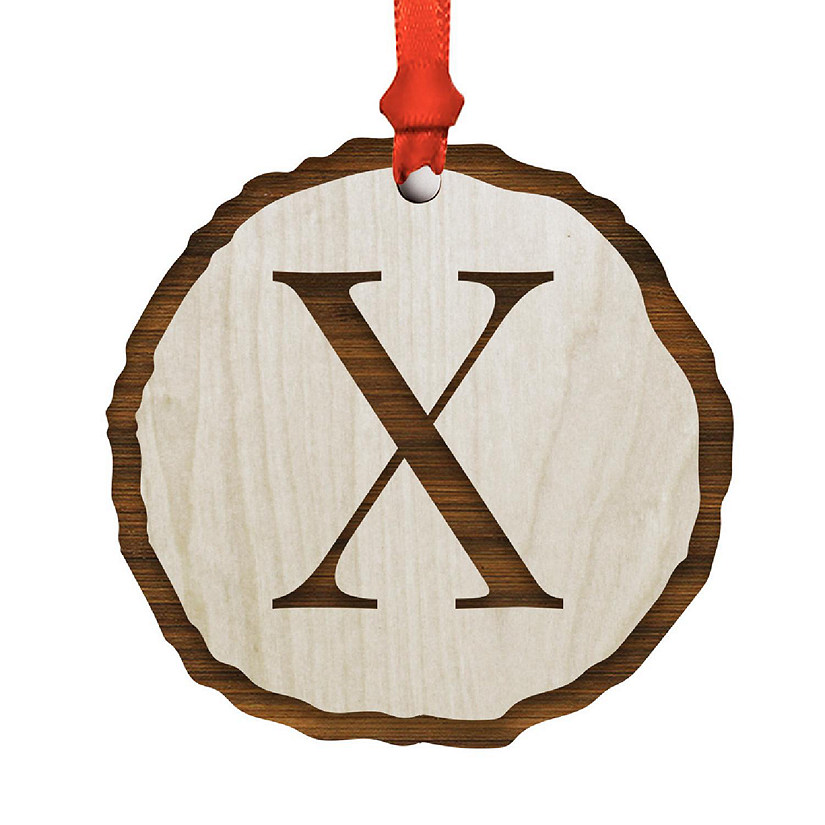 Ornament Letter X Wood Slab Image