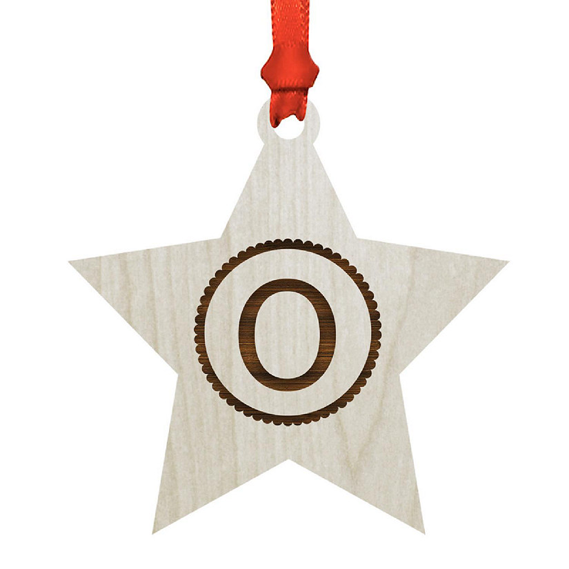 Ornament Wood Letter O Star Image