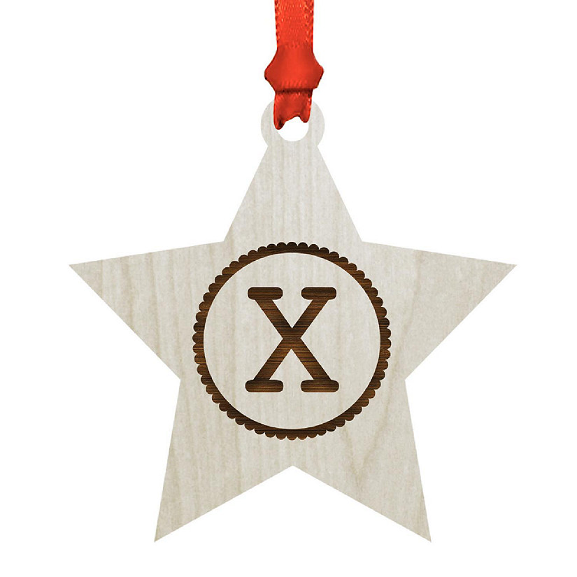 Ornament Wood Letter X Star Image