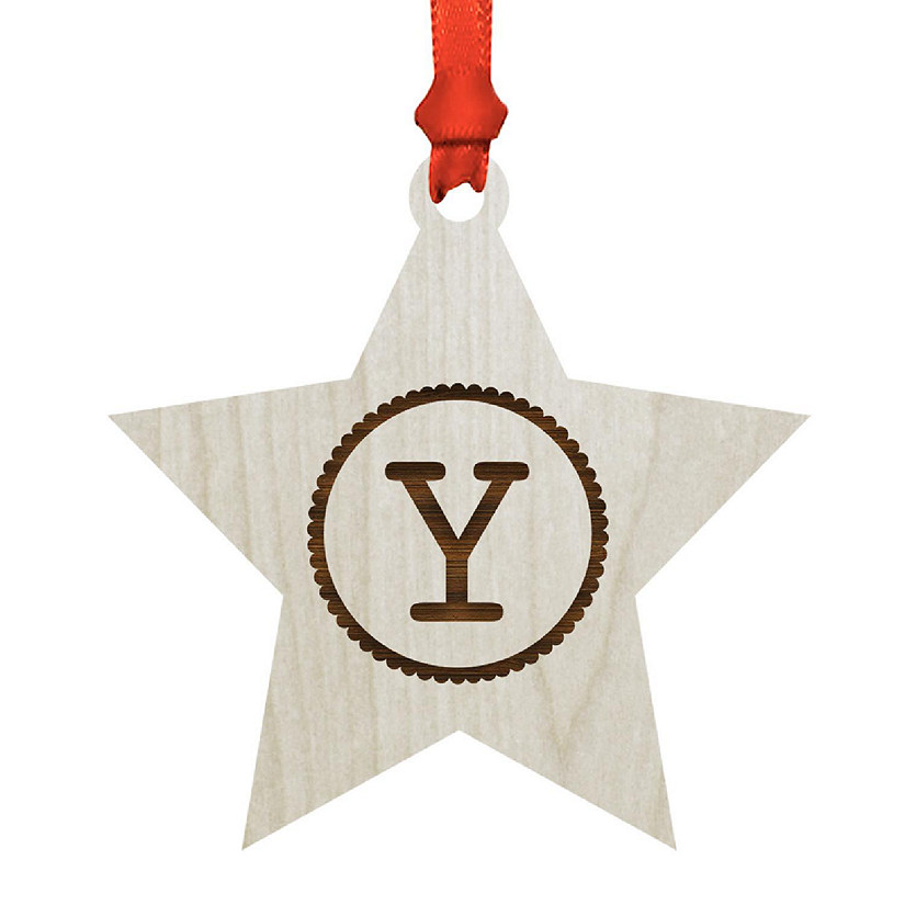 Ornament Wood Letter Y Star Image
