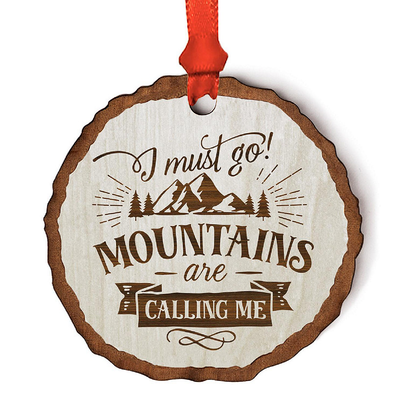 Ornament Wood Slab Mountains are Calling Image