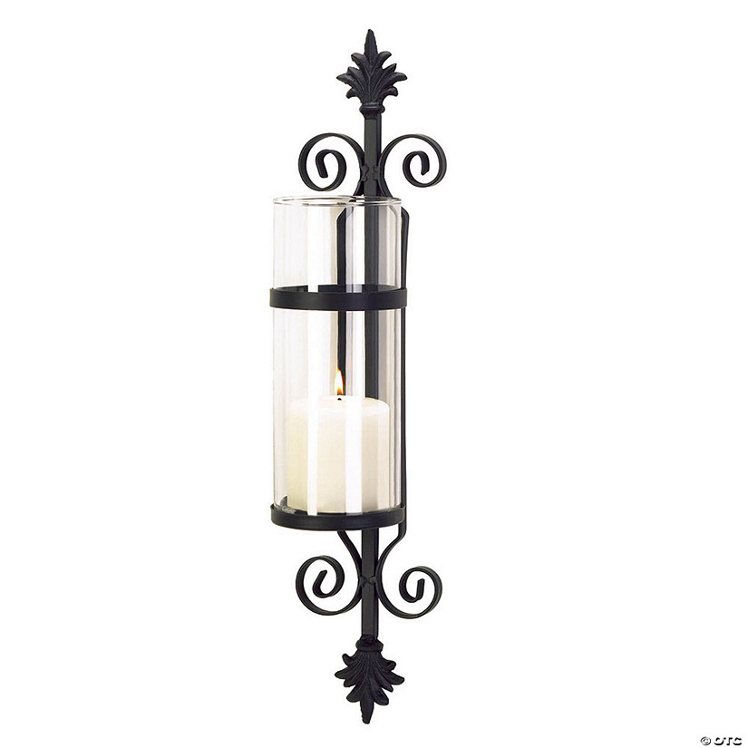 Ornate Scroll Candle Wall Sconce 19.75" Tall Image