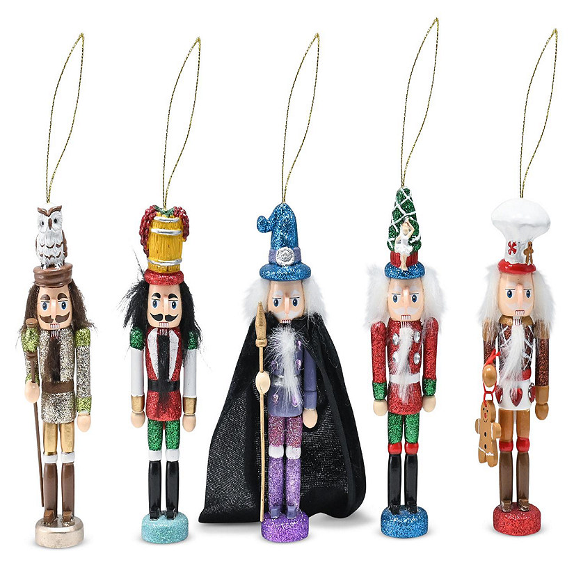 Ornativity Christmas Deluxe Nutcracker Set Glittered Wooden Hanging