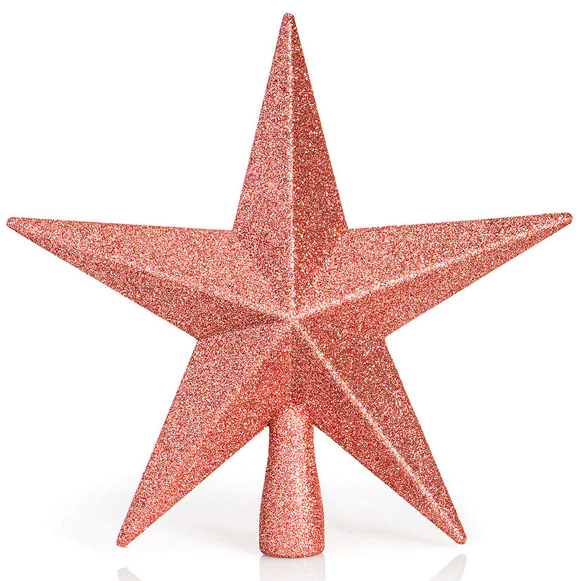Ornativity Glitter Star Tree Topper - Christmas Rose Gold Decorative Holiday Bethlehem Star Ornament Image