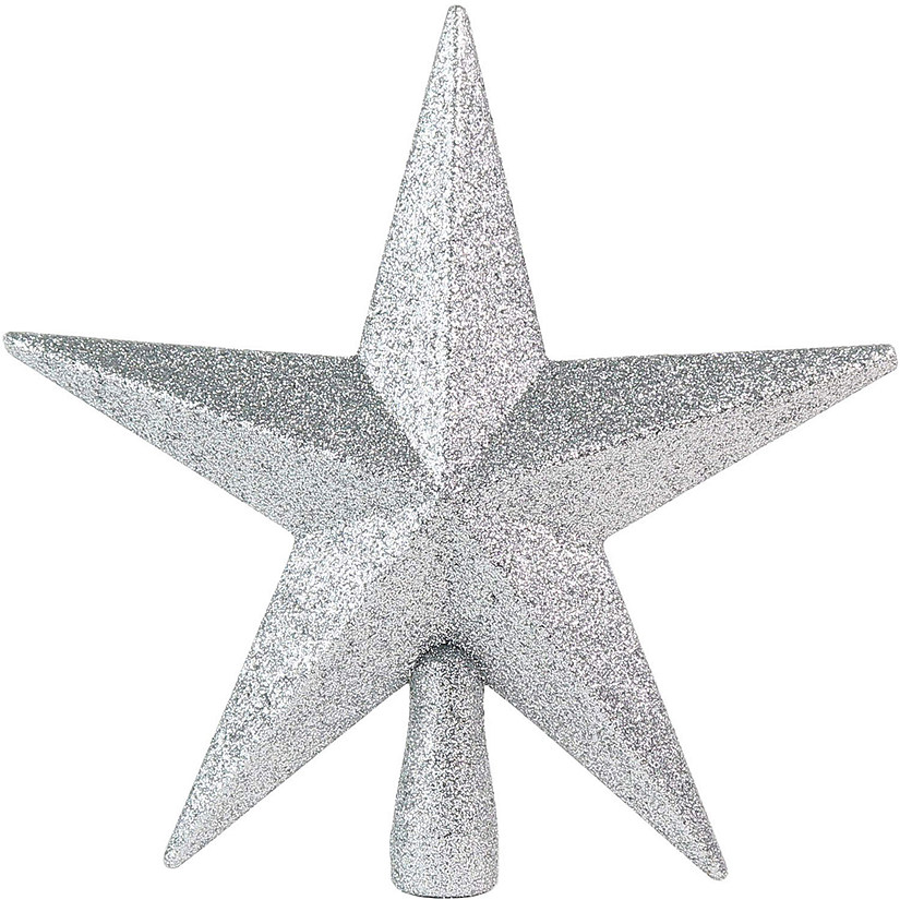 Ornativity Glitter Star Tree Topper - Christmas Silver Decorative Holiday Bethlehem Star Ornament 8" Image