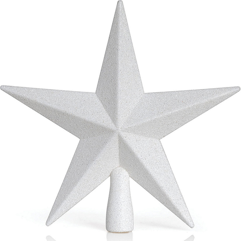 Ornativity Glitter Star Tree Topper - Christmas White Decorative Holiday Bethlehem Star Ornament Image