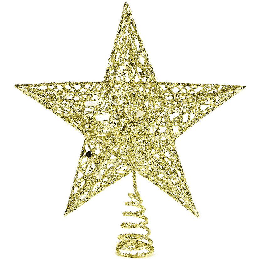 Ornativity Gold Star Tree Topper - Christmas Glitter Star Ornament Treetop Decoration (Gold) Image