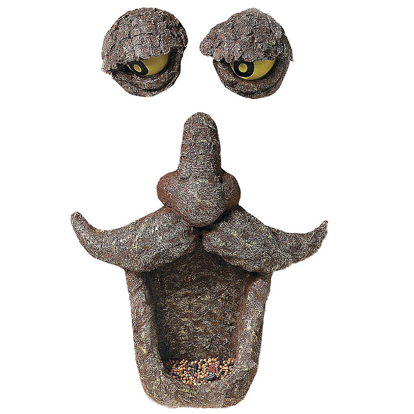 Ornativity Tree Face Bird Feeder - Old Man Funny Faces Outdoor Decorative Birdfeeder with Glow in the Dark Eyes for Spooky Garden Decor Image