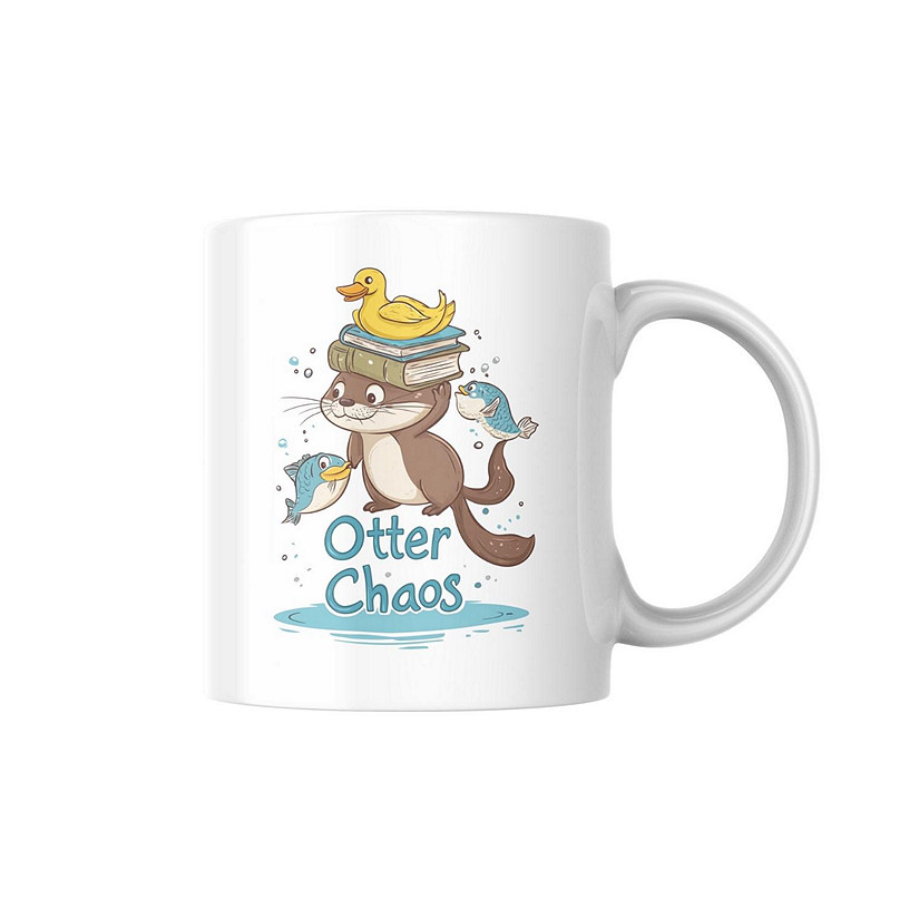 Otter Chaos Mug by Dancing Littles Jungle Image