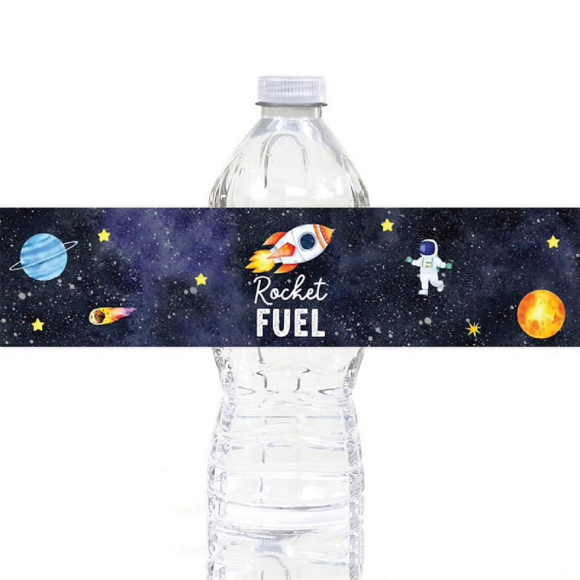Outer Space 1st Bday Labels 40 2.5x8.5in Image