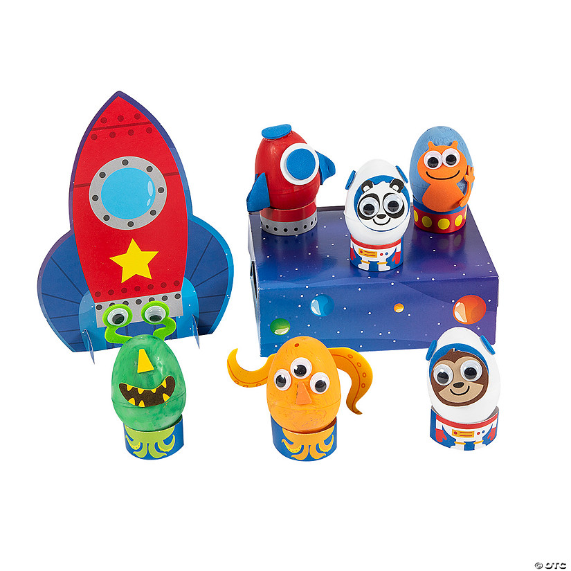 Outer Space Scene Egg Decorating Craft Kit - Makes 1 Image
