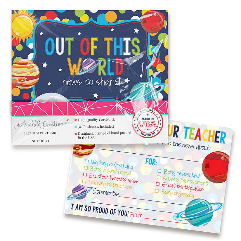 Outer Space Teacher Mail for Students by AmandaCreation 30ct Image