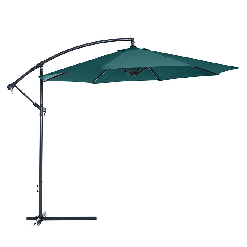 Outsunny 10' Cantilever Hanging Tilt Offset Patio Umbrella with UV and