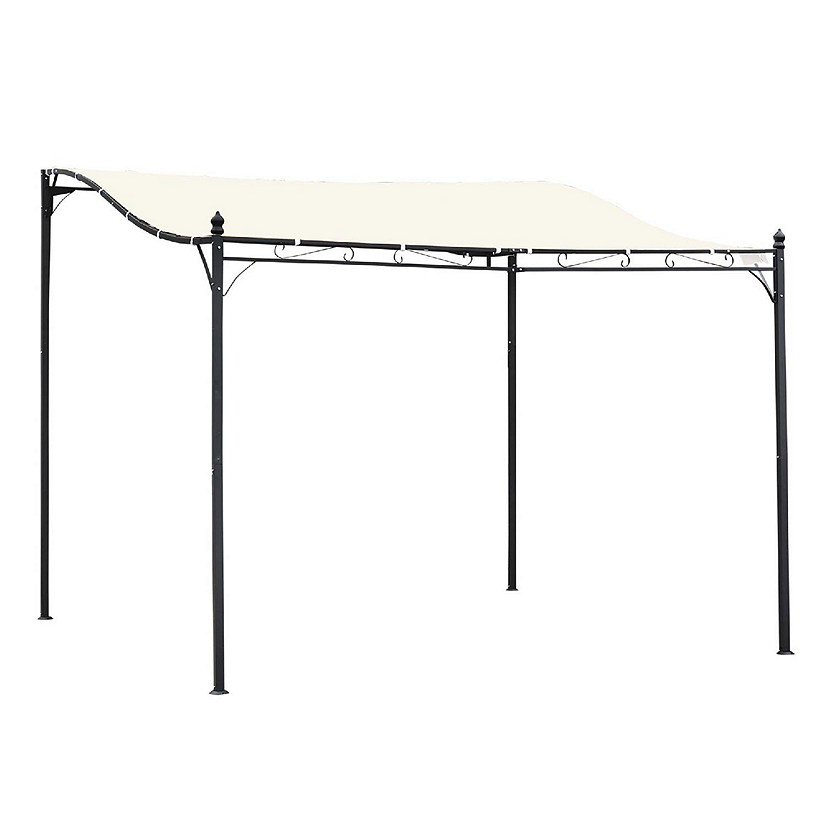 Outsunny 10' x 10' Steel Outdoor Pergola Gazebo Patio Canopy Durable and Spacious Weather Resistant Design Cream White Image