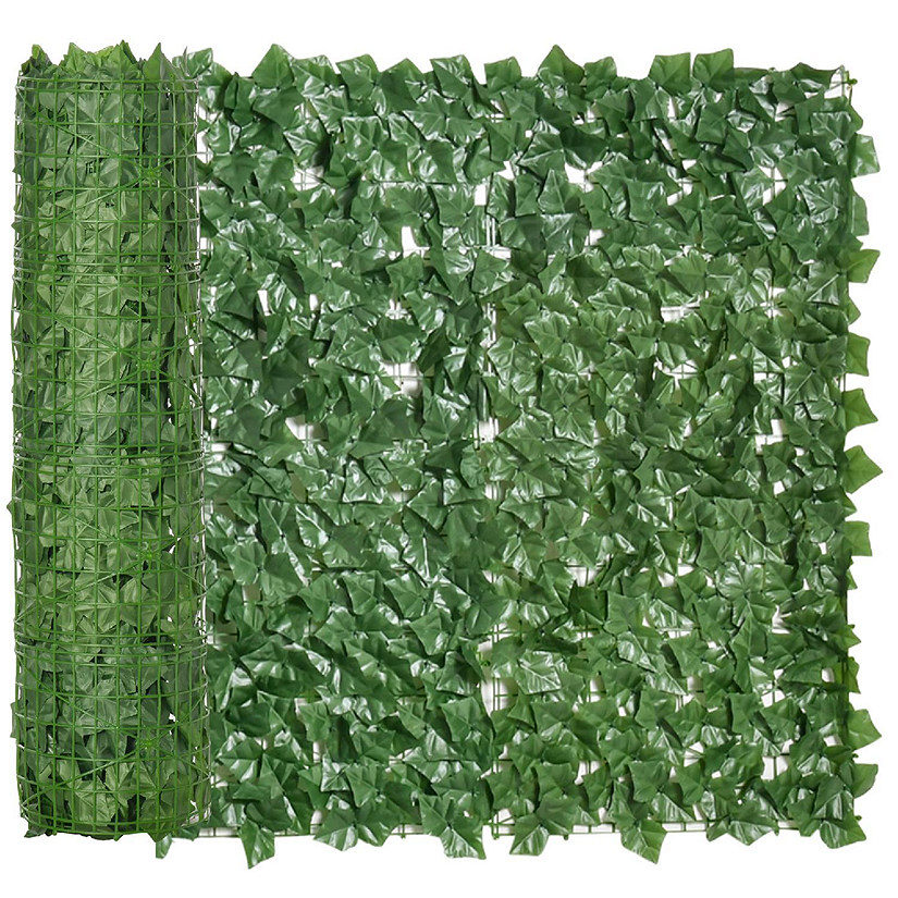 Outsunny 118" x 39" Artificial Ivy Vine Privacy Fence Screen Faux Hedge Leaf Decoration for Outdoor Garden Backyard Dark Green Image