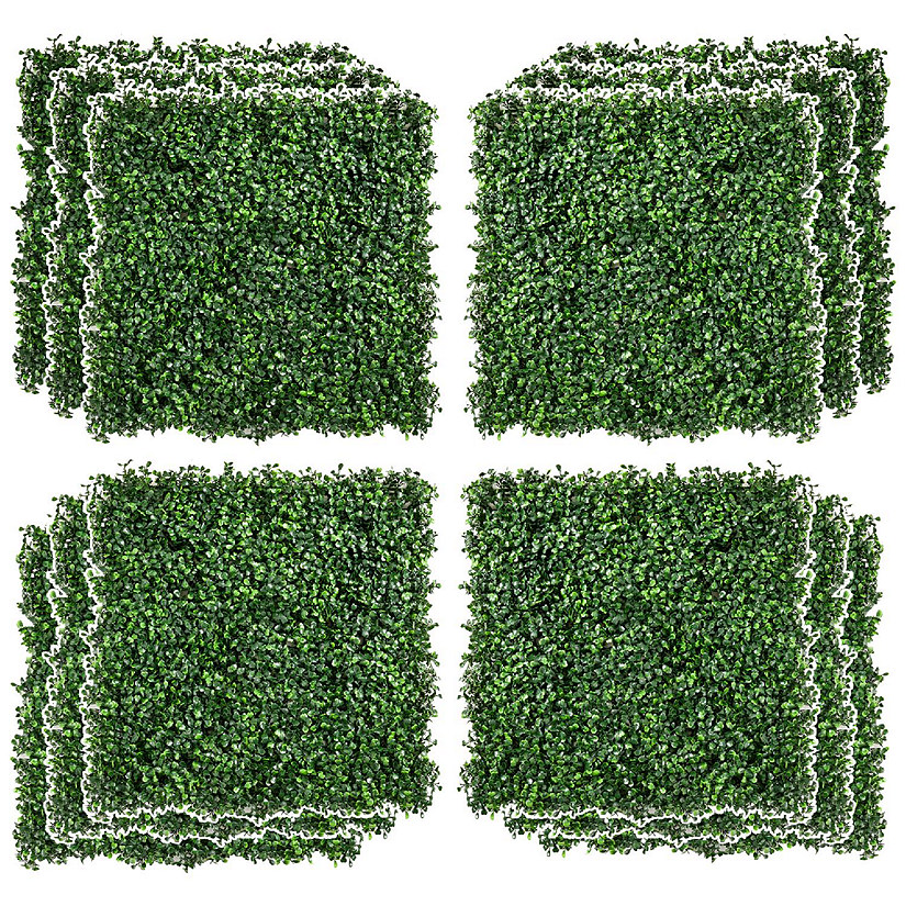 Outsunny 12 Piece 19" x 19" Milan Artificial Grass Water Drainage and Soft Feel Light Green Image