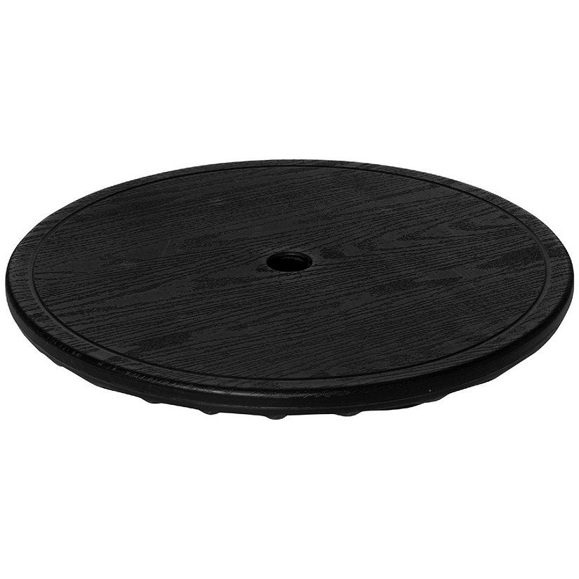 Outsunny 20" Umbrella Table Tray Portable Round Table Top for Beach Patio Garden Swimming Pool Deck Black Image
