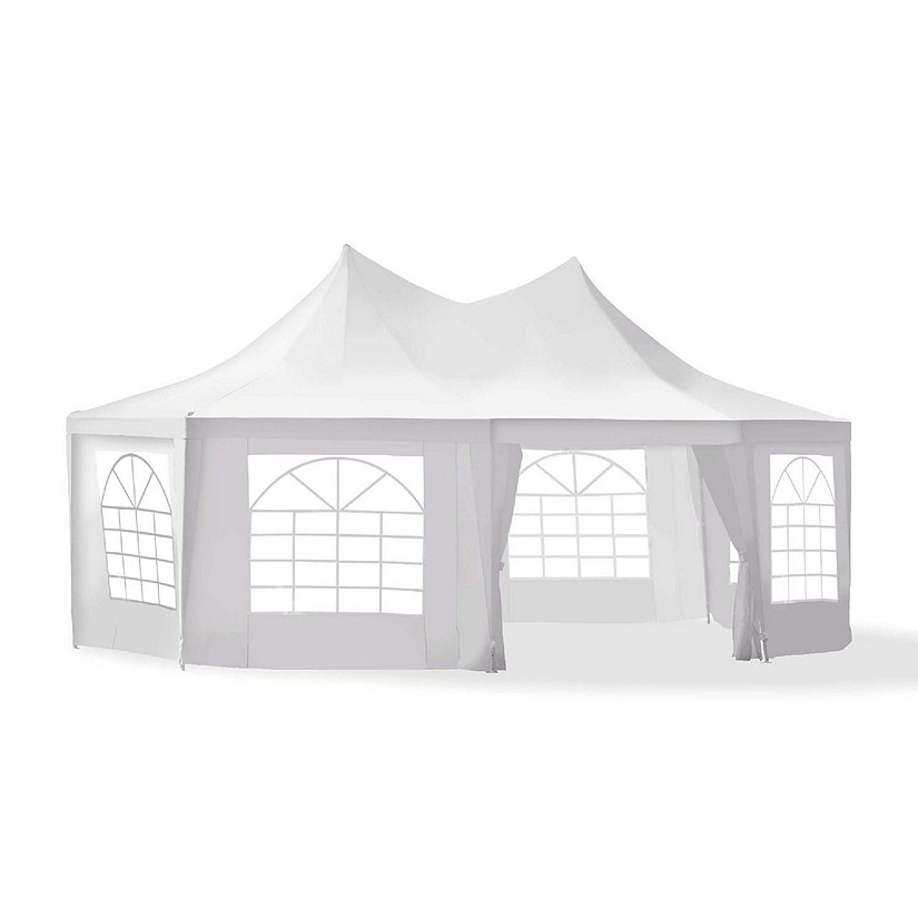 Outsunny 22' x 16' ft Canopy Party Event Tent 2 Pull Back Doors Column Less Event Space and 8 Cathedral Windows Image