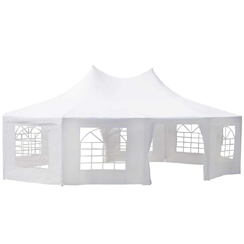 Outsunny 29' x 21' ft Canopy Party Event Tent 2 Pull Back Doors Column Less Event Space and 8 Cathedral Windows Image