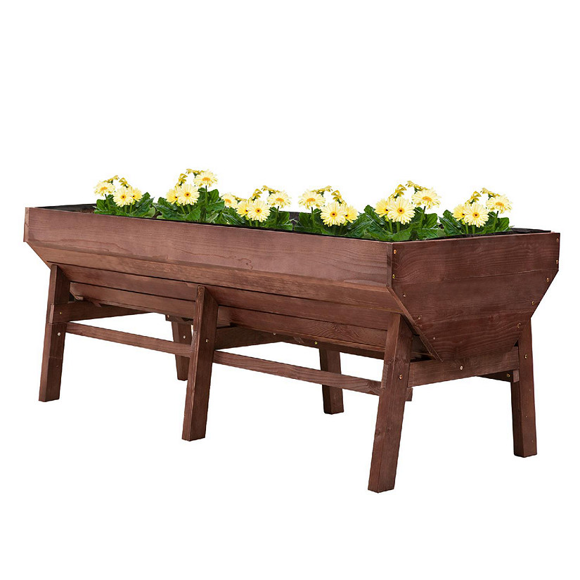 Outsunny 70 Wooden Raised Garden Bed, Bed With High Weight Capacity