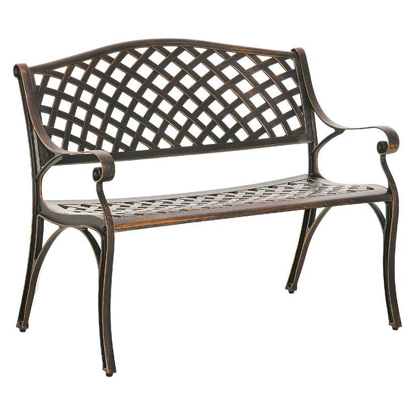 Outsunny Cast Aluminium Garden Bench 2 Seater Antique Loveseat for