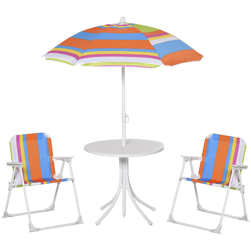 Outsunny Kids Folding Picnic Table and Chair Set Multi