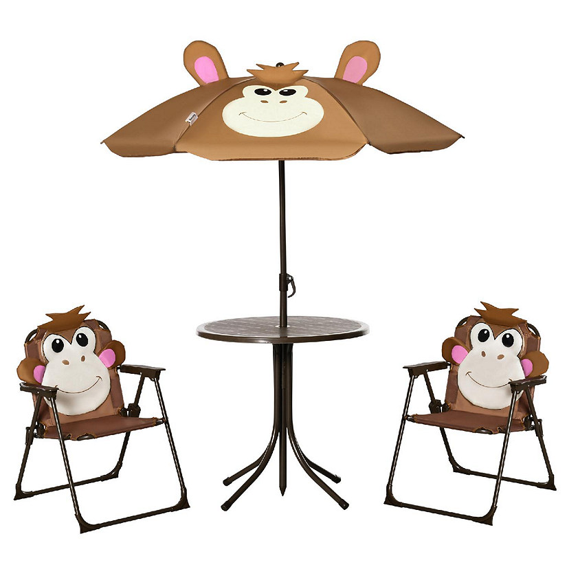 Outsunny Kids Monkey Picnic Table and Chair Set Image