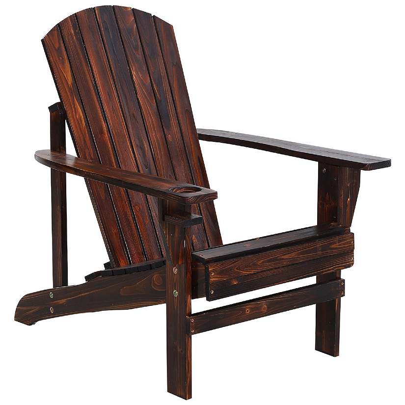 Outsunny Outdoor Classic Wooden Adirondack Deck Lounge Chair