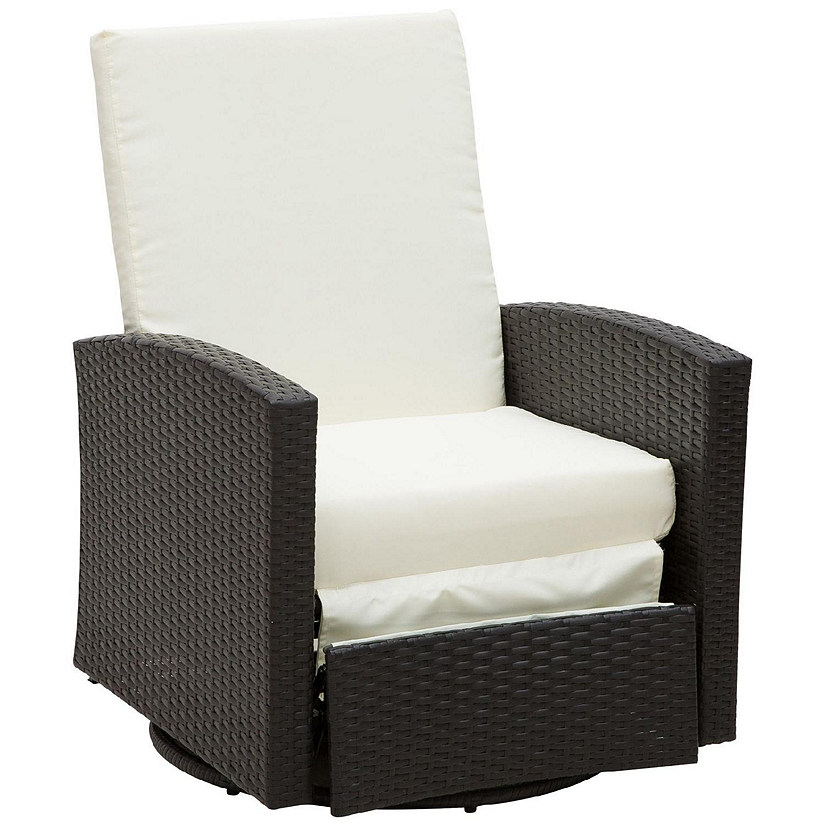 Outsunny Patio PE Rattan Wicker Recliner Chair 360 degree Swivel