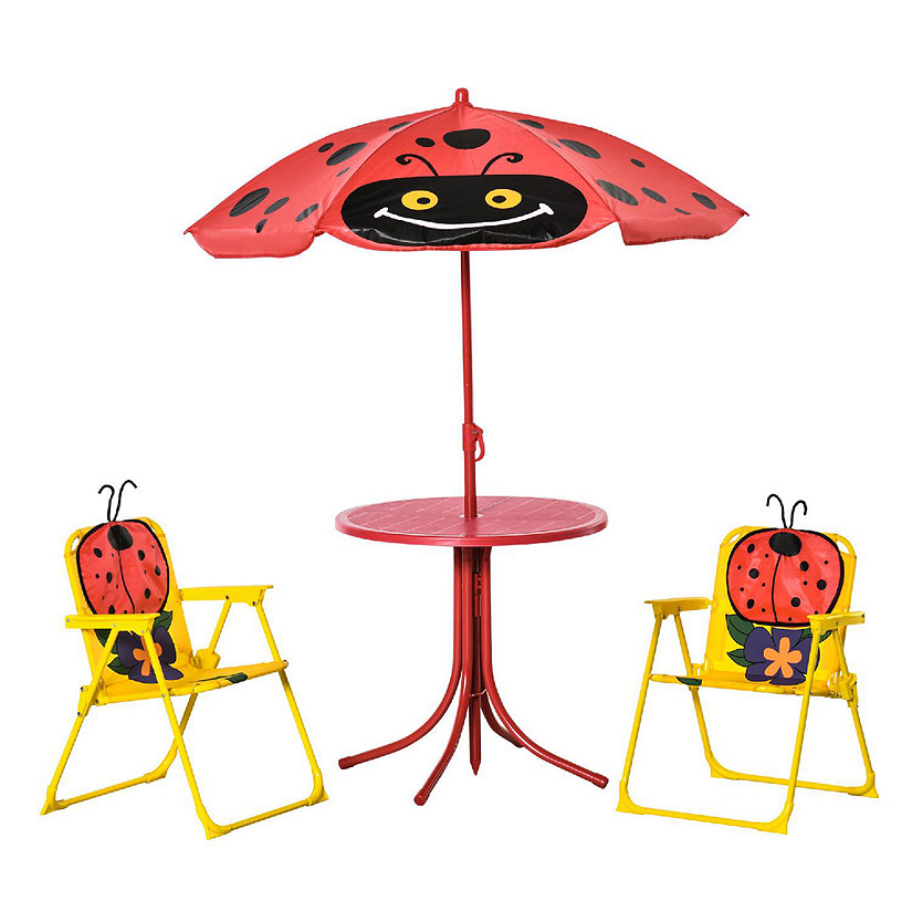 Outsunny Red Picnic Kids Table and Chair Set Image