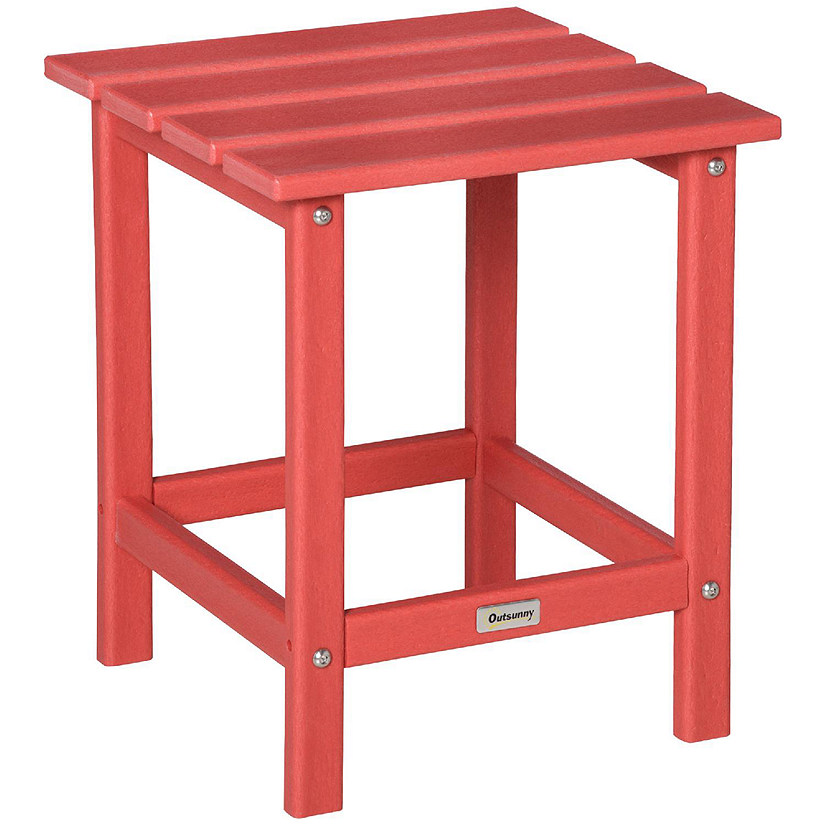 Outsunny Red Square Patio Side Table Oriental Trading