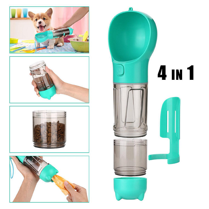 Ownpets Multifunctional Cat Dog Water Bottle with Water Dispenser, Food Storage, Waste Bags & Excrement Scoop Image