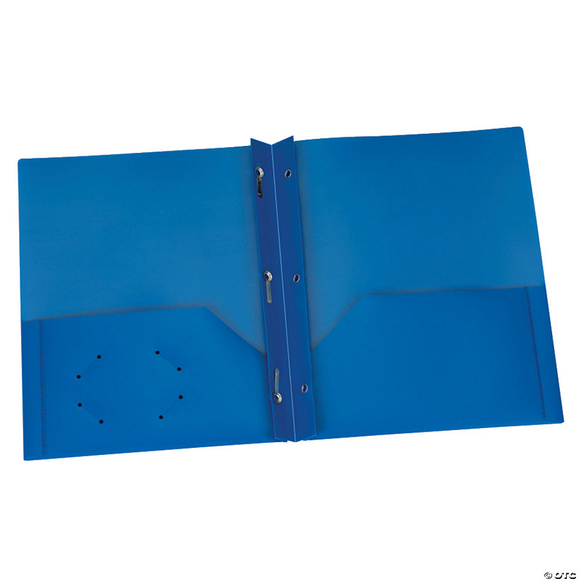 Oxford Blue Poly Two Pocket Portfolio with Prongs, Pack of 25 Image