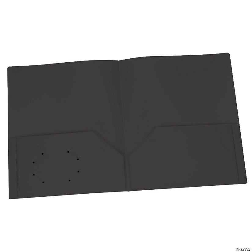 Oxford Poly Two Pocket Portfolio, Black, Pack of 25 Image