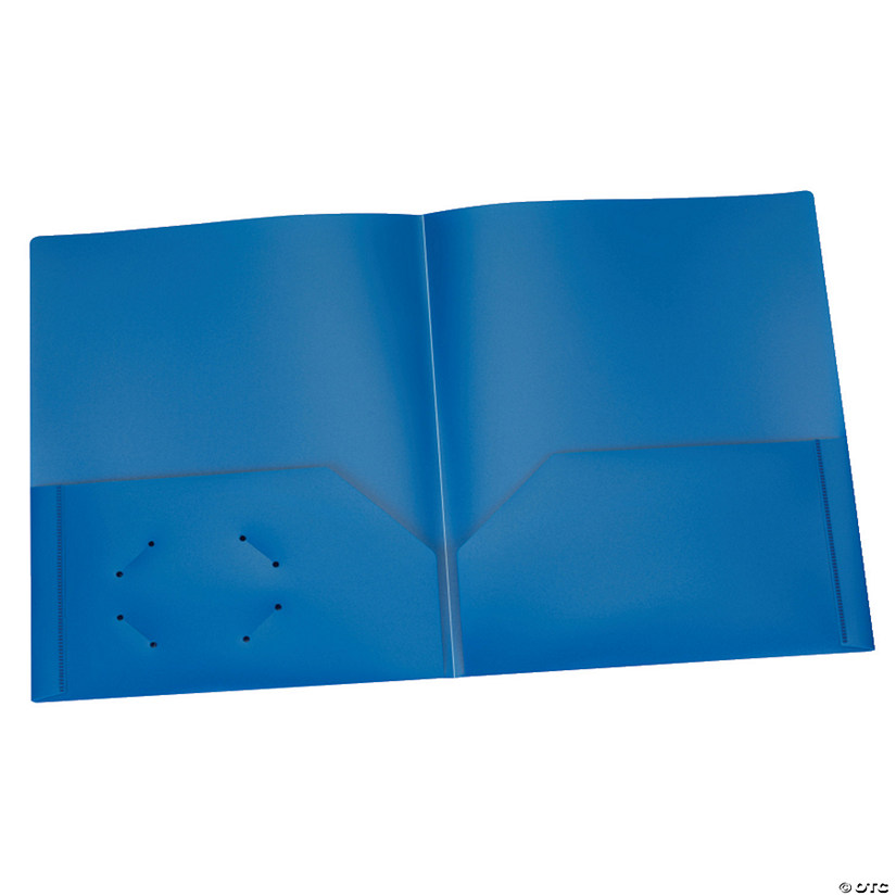 Oxford Poly Two Pocket Portfolio, Blue, Pack of 25 Image