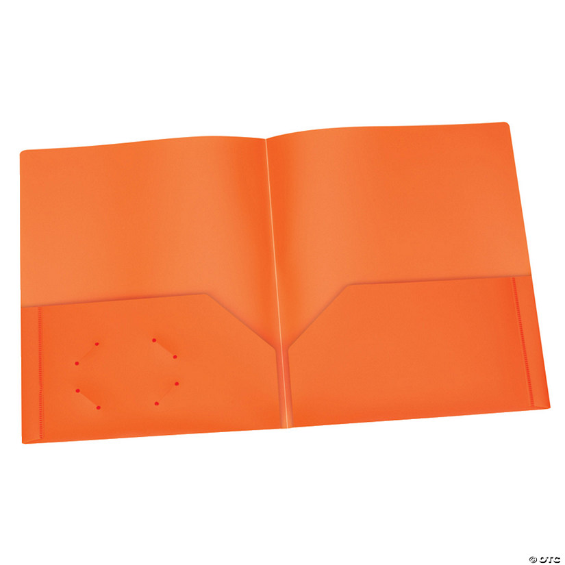 Oxford Poly Two Pocket Portfolio, Orange, Pack of 25 Image