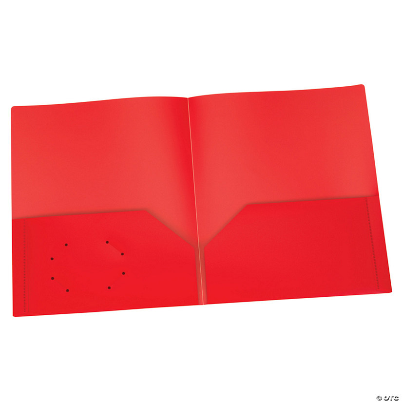 Oxford Poly Two Pocket Portfolio, Red, Pack of 25 Image