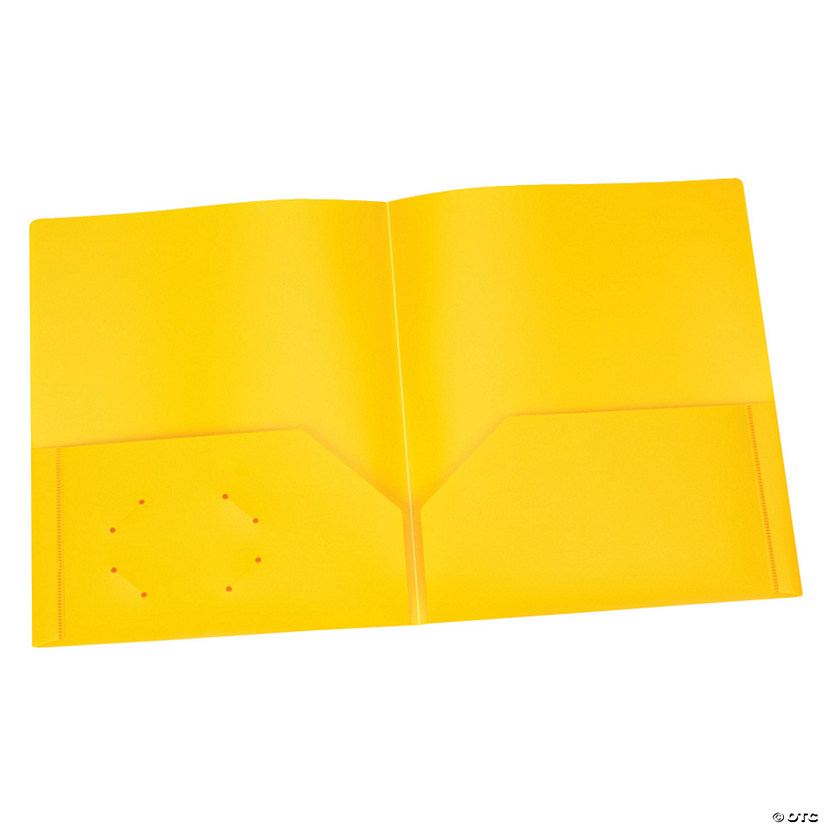 Oxford Poly Two Pocket Portfolio, Yellow, Pack of 25 Image