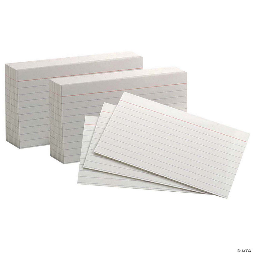 Oxford White Commercial Index Cards, 3" x 5", Ruled, 1000 Per Pack, 2 Packs Image