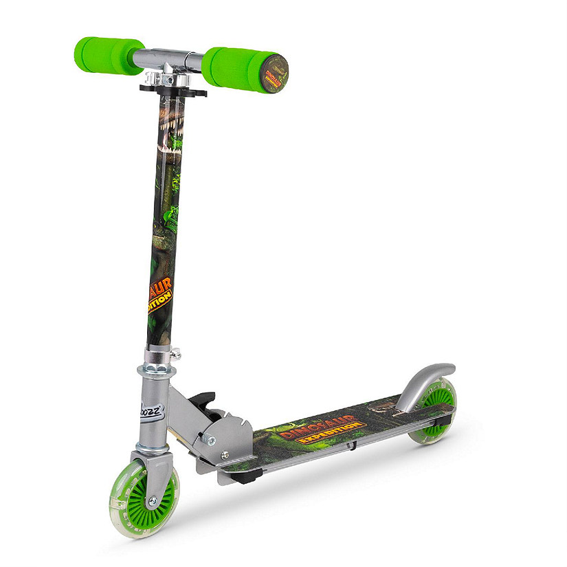 Ozbozz: Flashing Scooter - Dinosaur - Light-Up Wheels &amp; Deck, Adjustable Height Image