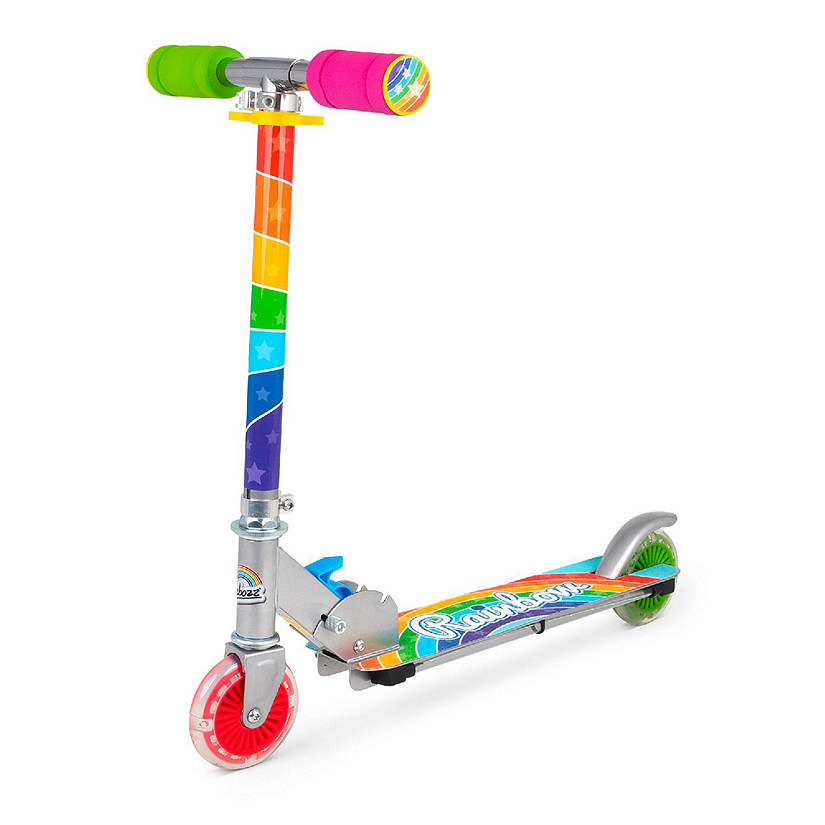 Ozbozz: Flashing Scooter - Rainbow - Light-Up Wheels &amp; Deck, Adjustable Height Image