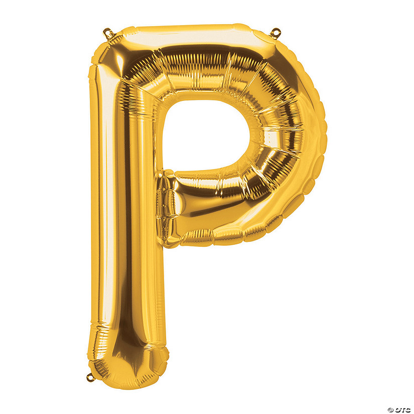 P Gold Letter 34" Mylar Balloon Image