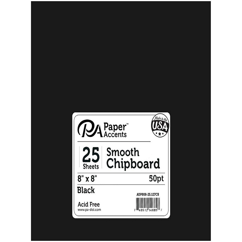 PA Chipboard 8 x 8 in. 50 pt. Black 25 pc. Oriental Trading