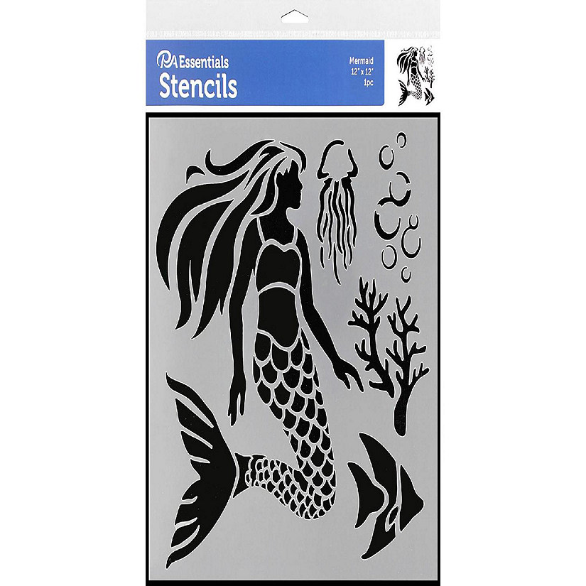 PA Ess Stencil 12x12 Mermaid Image