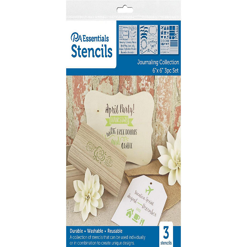 PA Ess Stencil 6x6 3pc Journaling Collection Image