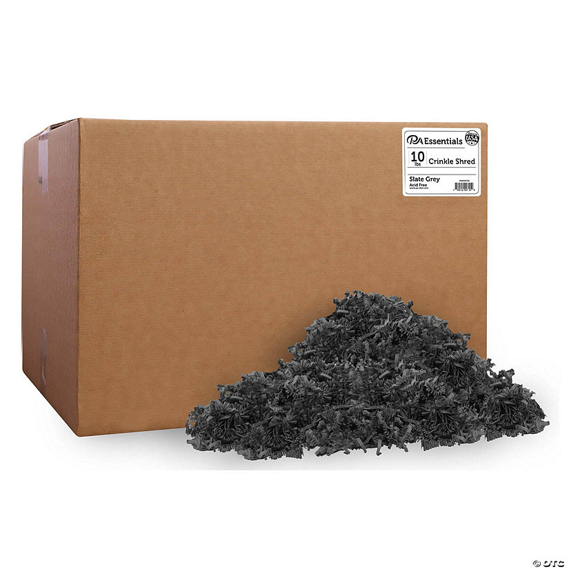 PA Essentials Crinkle Shred Box 10lb Slate Gray