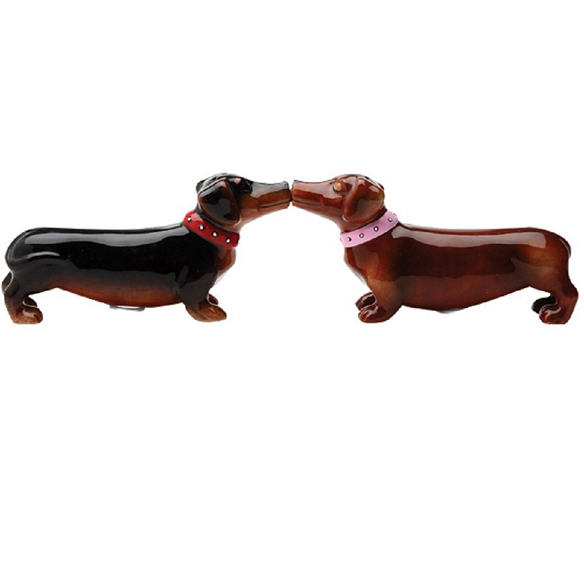 Pacific Trading A Long Love Affair Dachshunds Salt and Pepper Shaker 2.5 Inch Image