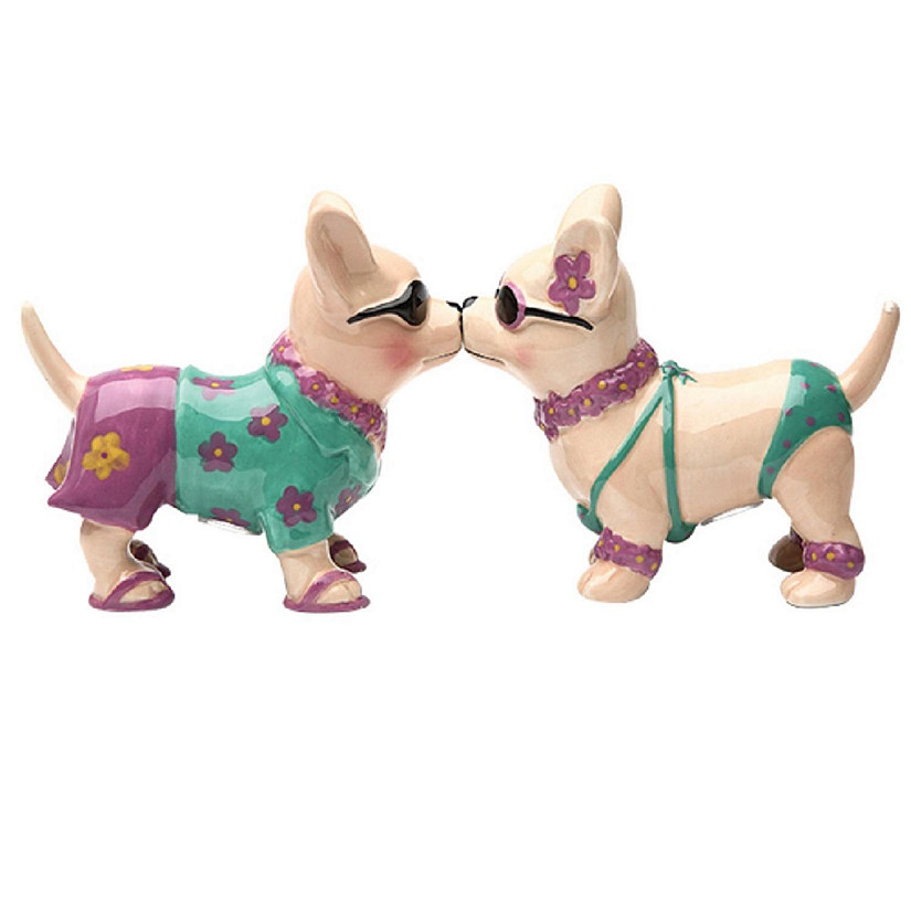 Pacific Trading Beach Chi Chi Chihuahua Ceramic Salt and Pepper Shaker 3.5 Inch Image